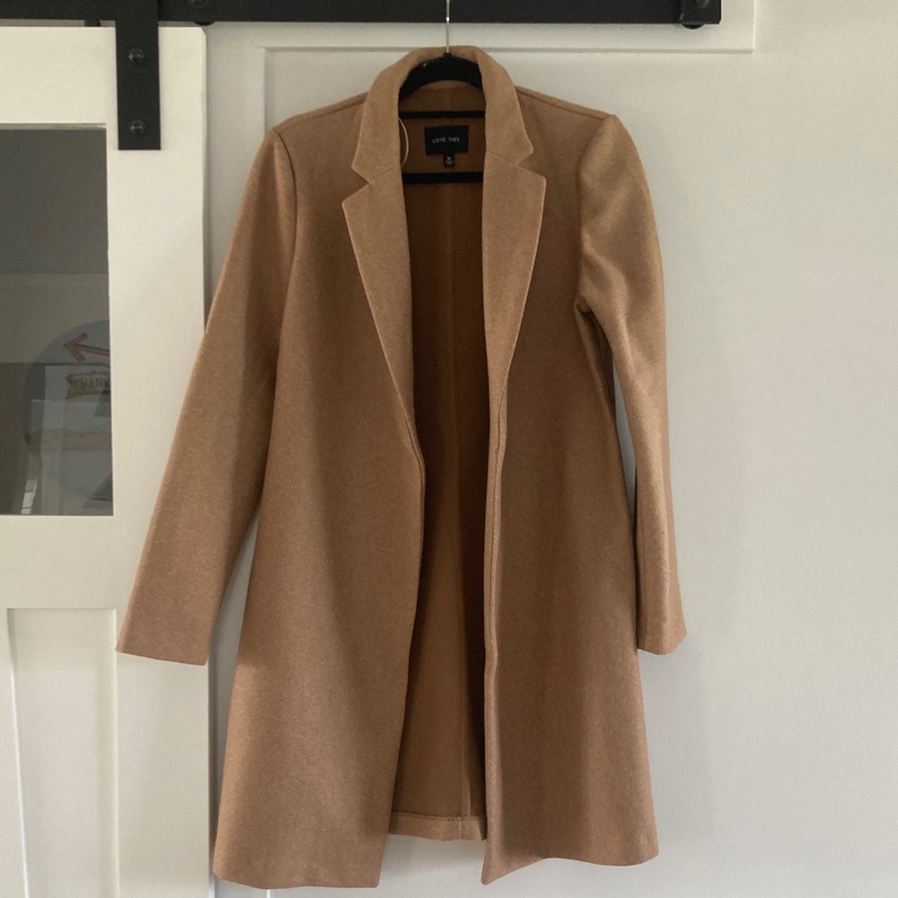 Love Tree Camel Longline Trench Coat like new